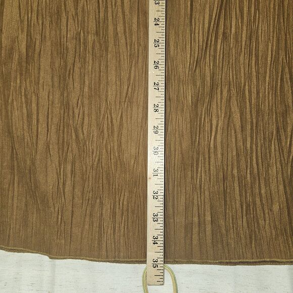 J Jill Satin Maxi Crinkle Skirt Brown Camel Size 6 Fairy Boho Western Peasant - Picture 7 of 10